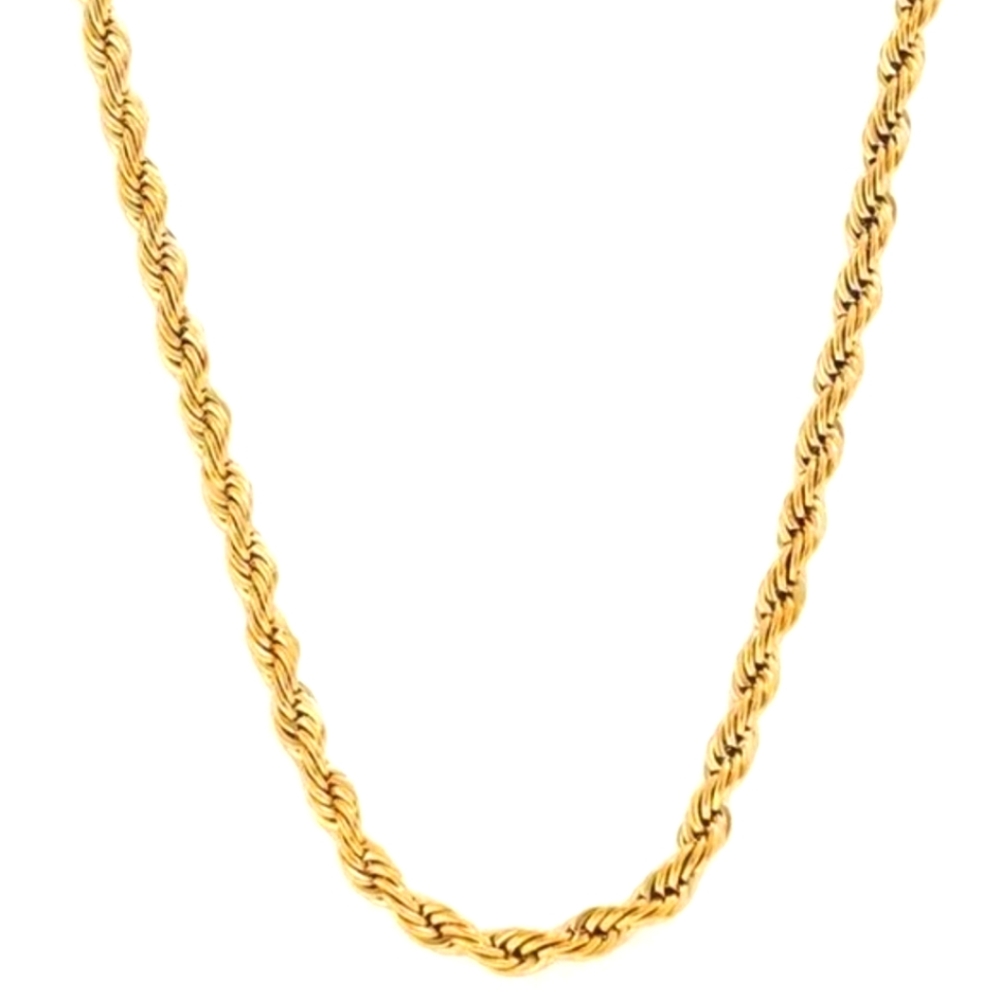 Ladies 14K Gold Infused Rope Chain 23" Necklace